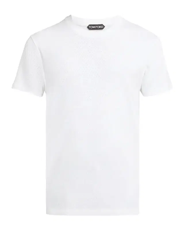TOM FORD Men 's Perforated Ribbed T-Shirt