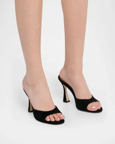 L'Agence 95mm Avery Suede Mules | Thumbnail 2 L'Agence 95mm Avery Suede Mules | Thumbnail 2