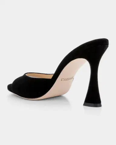 L'Agence 95mm Avery Suede Mules | Thumbnail 4 L'Agence 95mm Avery Suede Mules | Thumbnail 4