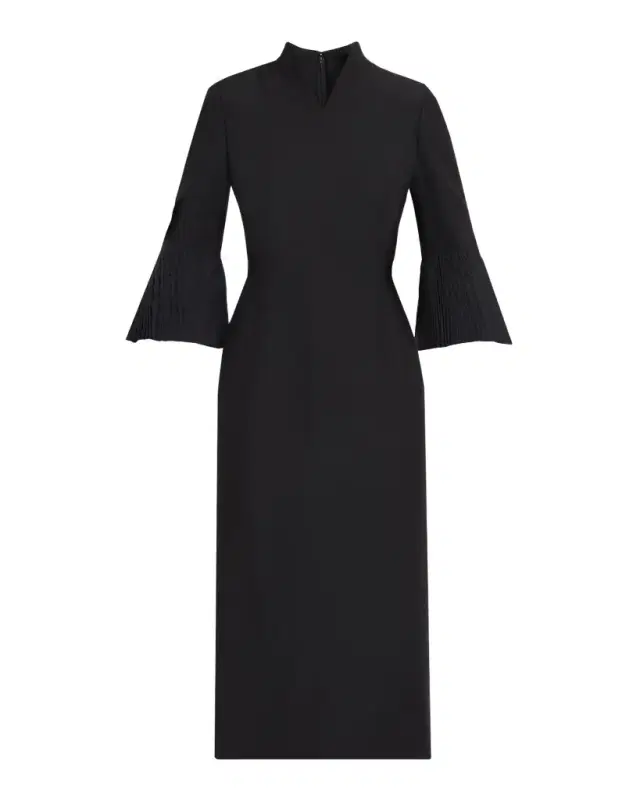 Valentino Garavani Embellished High-Collar Midi Dress