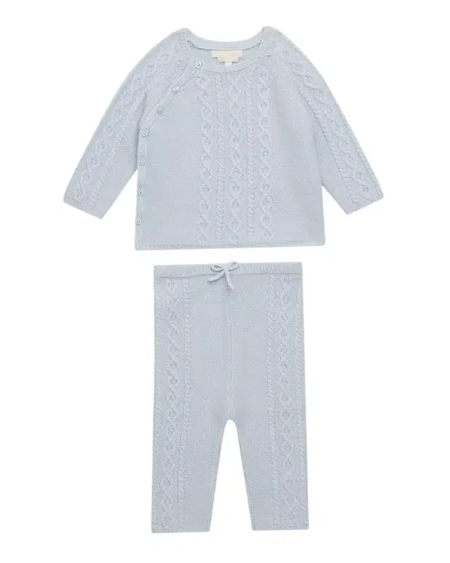Bowen Cable-Knit Cardigan & Leggings Set, Size 3M-24M