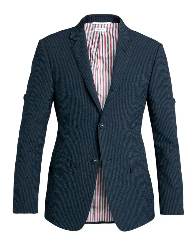 Thom Browne Men 's Wool Seersucker Single-Breasted Sport Coat