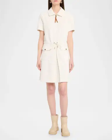 Moncler Bouclé Short-Sleeve Mini Dress | Thumbnail 2
