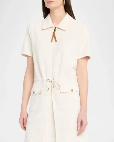 Moncler Bouclé Short-Sleeve Mini Dress | Thumbnail 4