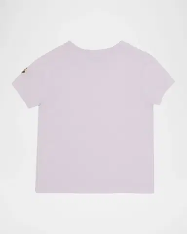 Moncler Girl's Logo Embroidered Short-Sleeve T-Shirt, Size 4-6 | Thumbnail 2