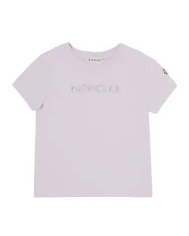 Moncler Girl's Logo Embroidered Short-Sleeve T-Shirt, Size 4-6 | Thumbnail 1