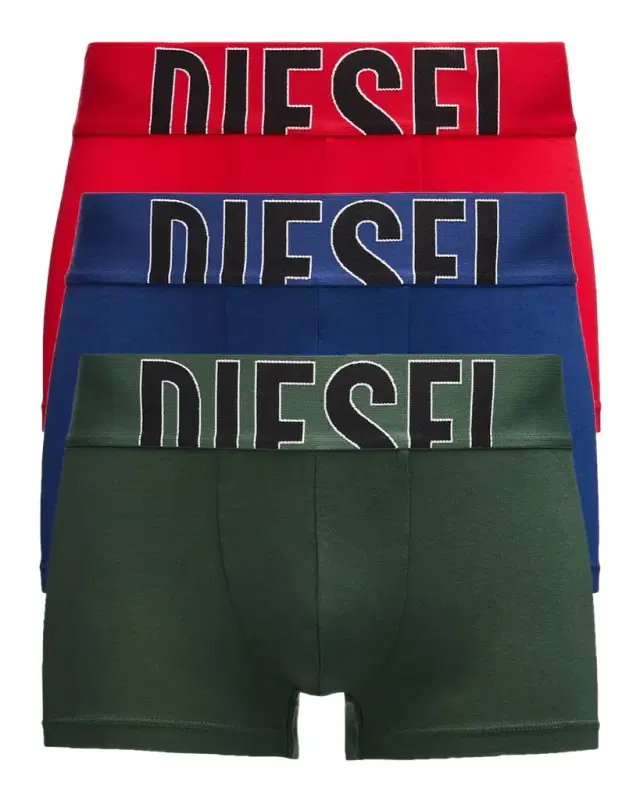 Diesel Men 's Damien Pop Logo 3-Pack Boxer Briefs