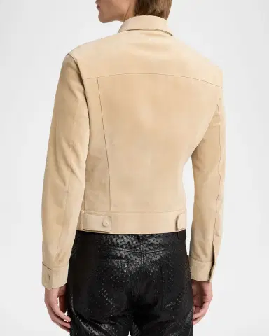 Tom Ford Men's Suede Snap-Front Western Jacket | Thumbnail 3