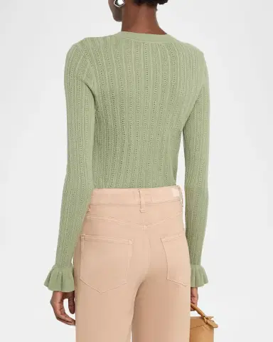 PAIGE Ophelia Pointelle-Knit Top | Thumbnail 3