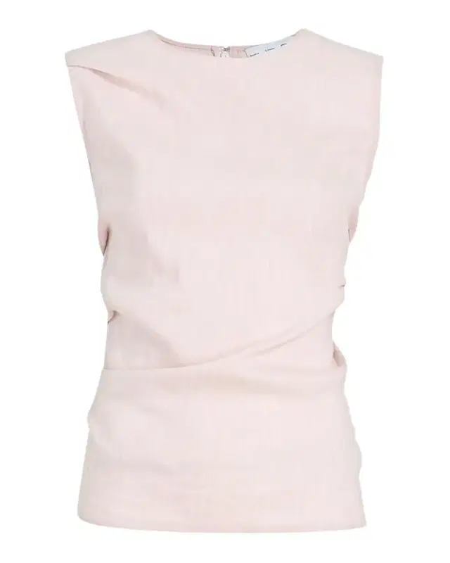 Anoushka Ruched Slub Linen Top