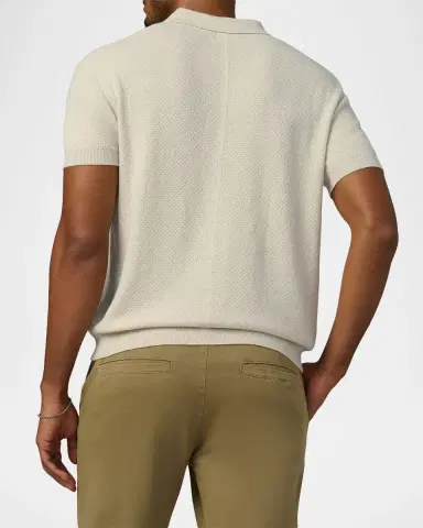 Joe's Jeans Men's Cotton Knit Short-Sleeve Polo Sweater | Thumbnail 3