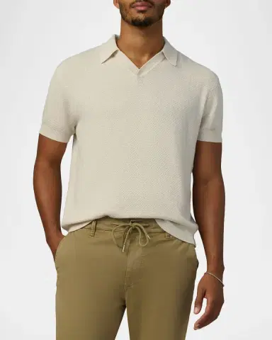 Joe's Jeans Men's Cotton Knit Short-Sleeve Polo Sweater | Thumbnail 4