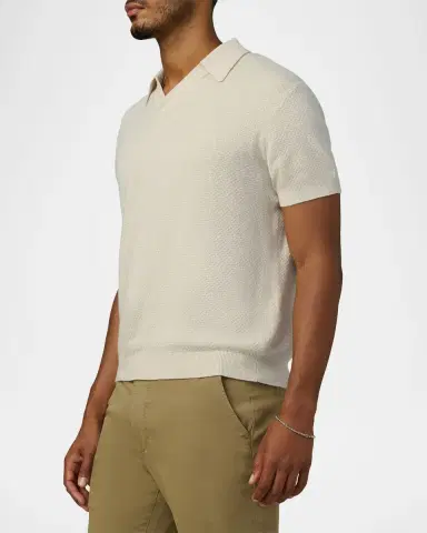 Joe's Jeans Men's Cotton Knit Short-Sleeve Polo Sweater | Thumbnail 5
