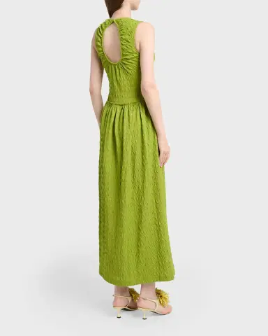 Proenza Schouler White Label Zoira Sleeveless Textured Cotton Maxi Dress | Thumbnail 3