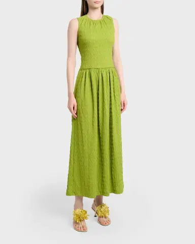 Proenza Schouler White Label Zoira Sleeveless Textured Cotton Maxi Dress | Thumbnail 4