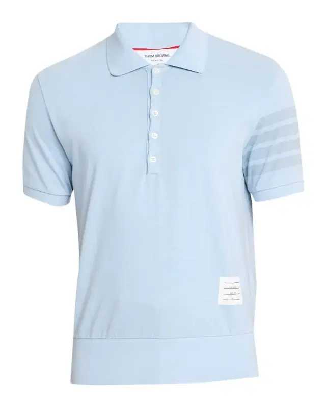Thom Browne Men 's Garment Dyed Jersey 4-Bar Polo Shirt