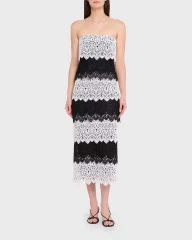 Carolina Herrera Lace-Trim Strapless Maxi Dress | Thumbnail 2 Carolina Herrera Lace-Trim Strapless Maxi Dress | Thumbnail 2