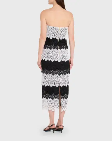 Carolina Herrera Lace-Trim Strapless Maxi Dress | Thumbnail 3 Carolina Herrera Lace-Trim Strapless Maxi Dress | Thumbnail 3