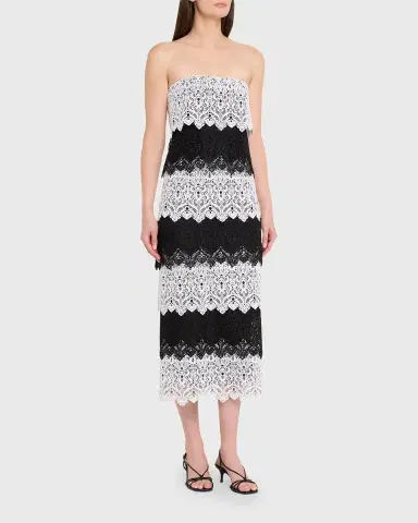 Carolina Herrera Lace-Trim Strapless Maxi Dress | Thumbnail 4 Carolina Herrera Lace-Trim Strapless Maxi Dress | Thumbnail 4