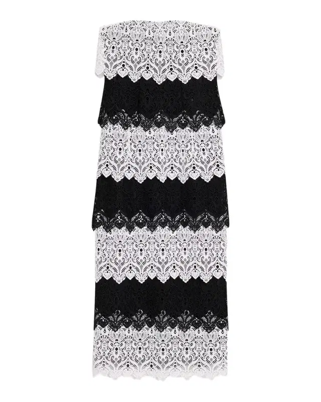 Carolina Herrera Lace-Trim Strapless Maxi Dress