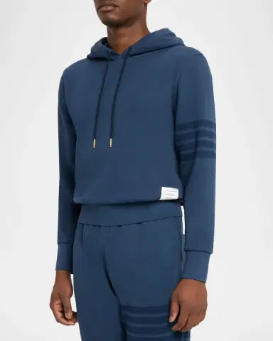 Thom Browne Men's 4-Bar Cotton Hoodie | Thumbnail 4