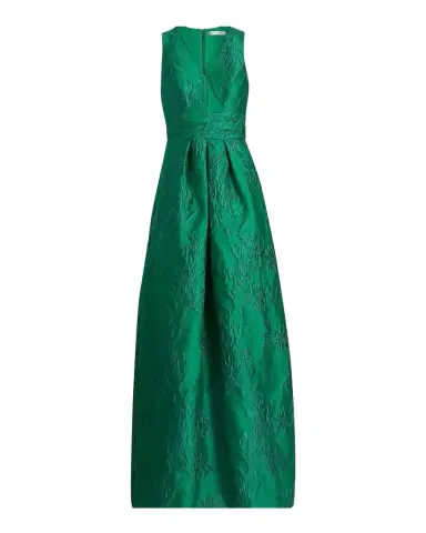 Kay Unger New York Mariah Pleated Jacquard Column Gown | Thumbnail 1 Kay Unger New York Mariah Pleated Jacquard Column Gown | Thumbnail 1