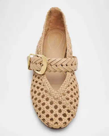 Zimmermann Alchemy Woven Leather Ballerina Flats | Thumbnail 4 Zimmermann Alchemy Woven Leather Ballerina Flats | Thumbnail 4