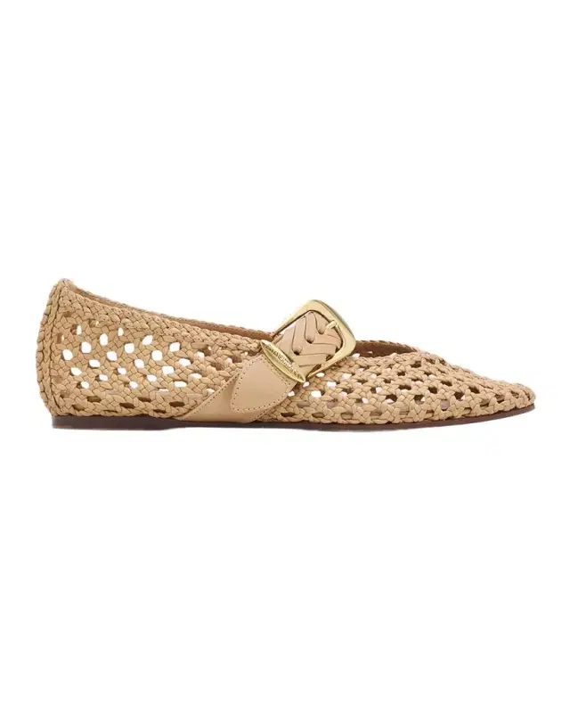 Zimmermann Alchemy Woven Leather Ballerina Flats