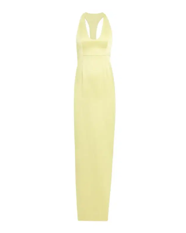 Constance Racerback Satin Halter Gown