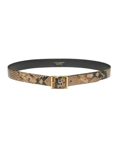 Nili Lotan Jane Snake-Embossed Leather Belt | Thumbnail 1