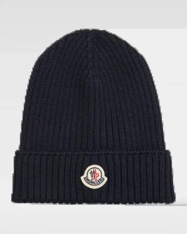 Moncler Boy 's Logo-Patch Wool Beanie | Thumbnail 2 Moncler Boy 's Logo-Patch Wool Beanie | Thumbnail 2
