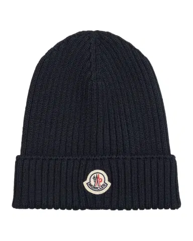 Moncler Boy 's Logo-Patch Wool Beanie | Thumbnail 1 Moncler Boy 's Logo-Patch Wool Beanie | Thumbnail 1