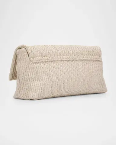 Brunello Cucinelli Medium Woven Raffia Clutch Bag | Thumbnail 3 Brunello Cucinelli Medium Woven Raffia Clutch Bag | Thumbnail 3