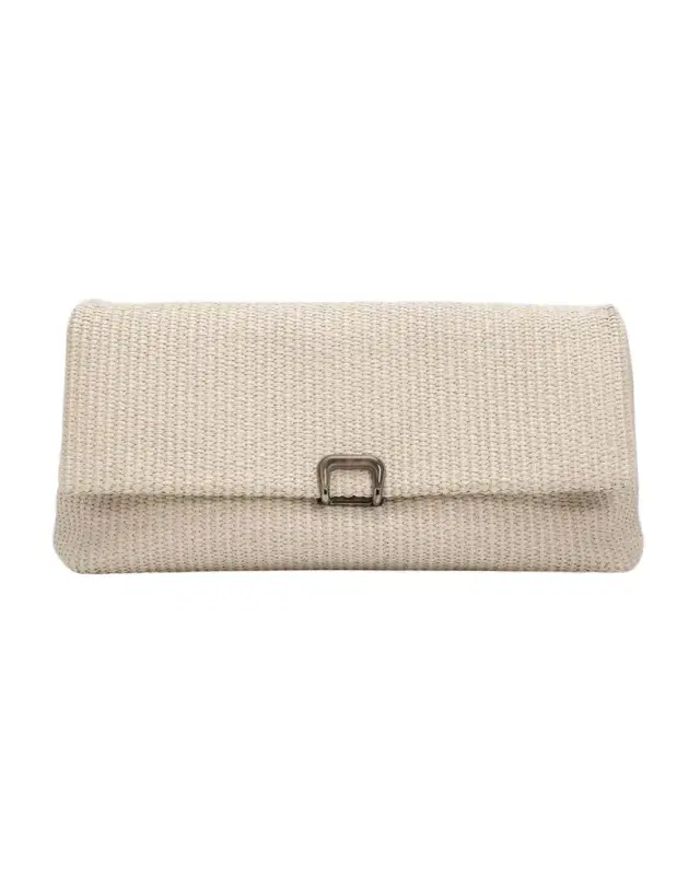 Brunello Cucinelli Medium Woven Raffia Clutch Bag
