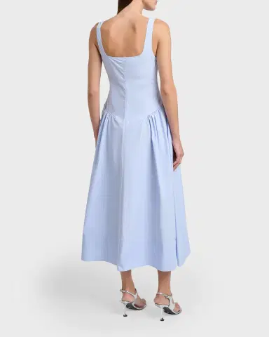 Proenza Schouler White Label Kendall Drop-Waist Cotton Midi Dress | Thumbnail 3 Proenza Schouler White Label Kendall Drop-Waist Cotton Midi Dress | Thumbnail 3