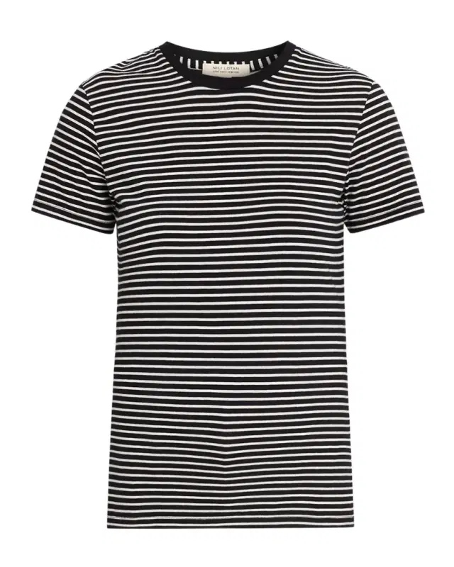 Lana Striped Short-Sleeve Crewneck T-Shirt