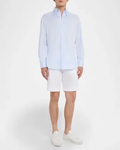 Brunello Cucinelli Men's Twill Classic Fit Button-Down Shirt | Thumbnail 2