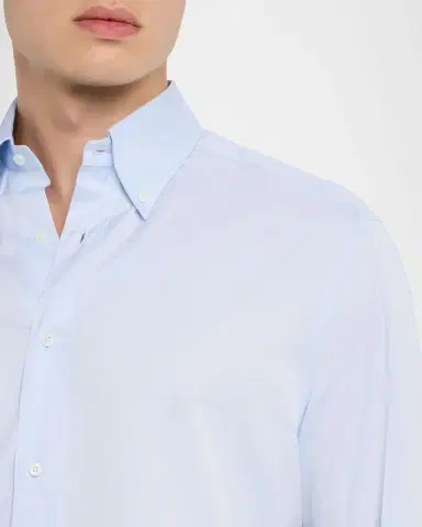 Brunello Cucinelli Men's Twill Classic Fit Button-Down Shirt | Thumbnail 5