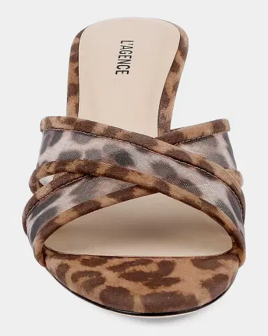 L'Agence Padua Leopard-Print Mesh Mule Sandals | Thumbnail 3 L'Agence Padua Leopard-Print Mesh Mule Sandals | Thumbnail 3