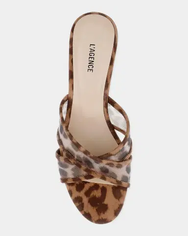 L'Agence Padua Leopard-Print Mesh Mule Sandals | Thumbnail 4 L'Agence Padua Leopard-Print Mesh Mule Sandals | Thumbnail 4