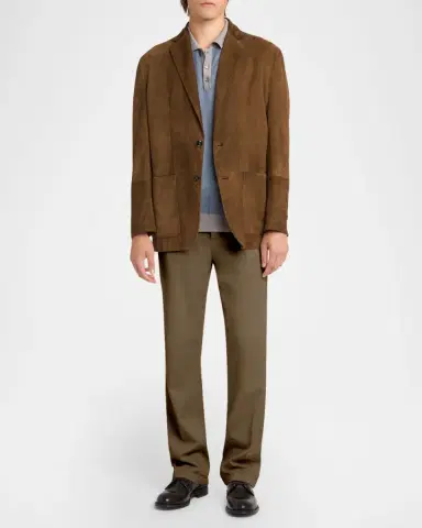 Kiton Men's Lyocell Stretch Straight Leg Flat-Front Pants | Thumbnail 2