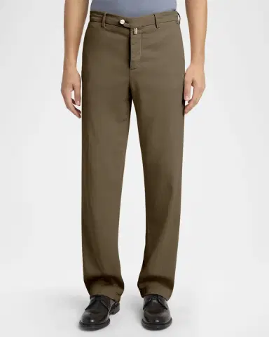 Kiton Men's Lyocell Stretch Straight Leg Flat-Front Pants | Thumbnail 4