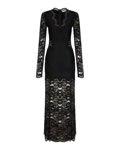 Rabanne Long-Sleeve Stretch Lace Jersey Maxi Dress | Thumbnail 1 Rabanne Long-Sleeve Stretch Lace Jersey Maxi Dress | Thumbnail 1