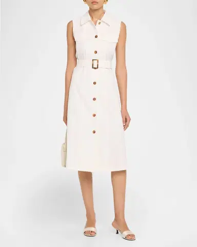 Lafayette 148 New York Belted Stretch Twill Midi Shirtdress | Thumbnail 2 Lafayette 148 New York Belted Stretch Twill Midi Shirtdress | Thumbnail 2