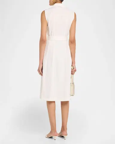Lafayette 148 New York Belted Stretch Twill Midi Shirtdress | Thumbnail 3 Lafayette 148 New York Belted Stretch Twill Midi Shirtdress | Thumbnail 3