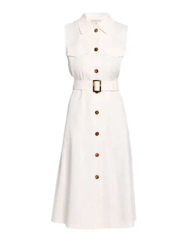Lafayette 148 New York Belted Stretch Twill Midi Shirtdress