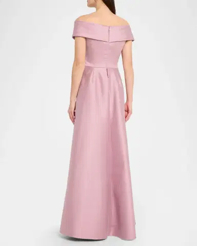 Rickie Freeman for Teri Jon Off-Shoulder Crossover Mikado Gown | Thumbnail 3 Rickie Freeman for Teri Jon Off-Shoulder Crossover Mikado Gown | Thumbnail 3