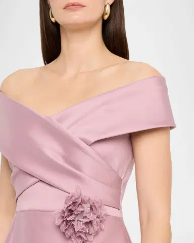 Rickie Freeman for Teri Jon Off-Shoulder Crossover Mikado Gown | Thumbnail 5 Rickie Freeman for Teri Jon Off-Shoulder Crossover Mikado Gown | Thumbnail 5