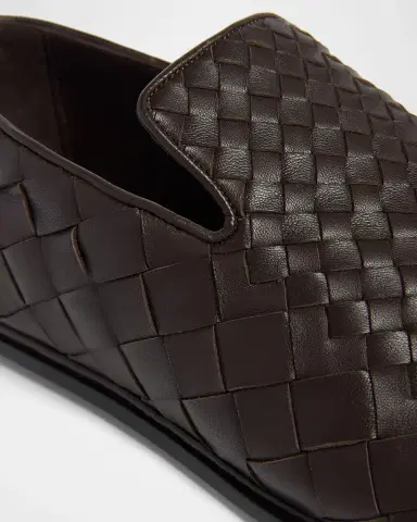 Bottega Veneta Men's Sunday Intrecciato Degrade Leather Slippers | Thumbnail 5
