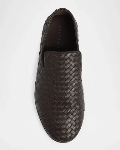 Bottega Veneta Men's Sunday Intrecciato Degrade Leather Slippers | Thumbnail 6